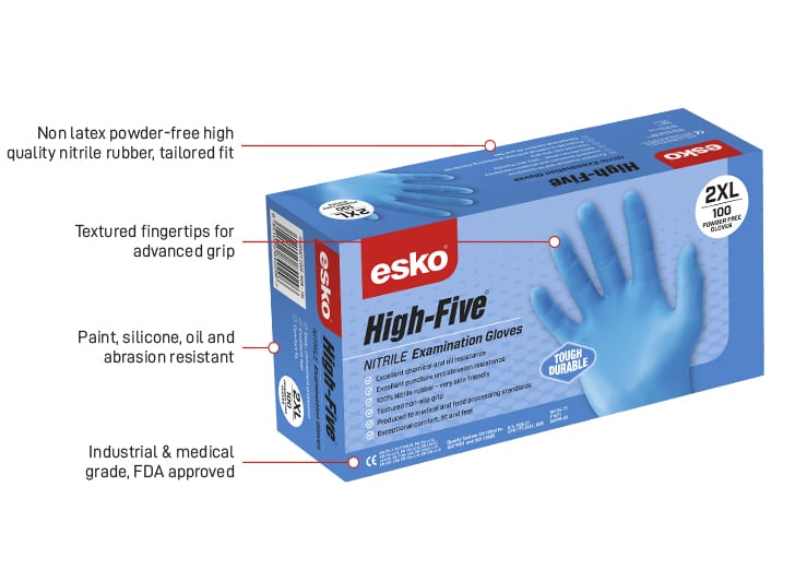 Disposable Gloves - Esko Blue Nitrile - Artizan Diamond
