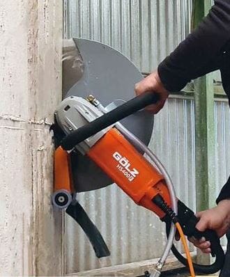 Dust & fume free inside concrete cutting saw